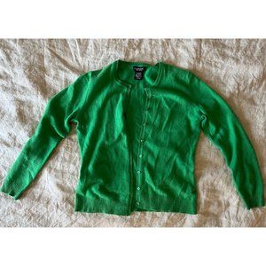 Lord & Taylor 100% cashmere cardigan in green (Small)